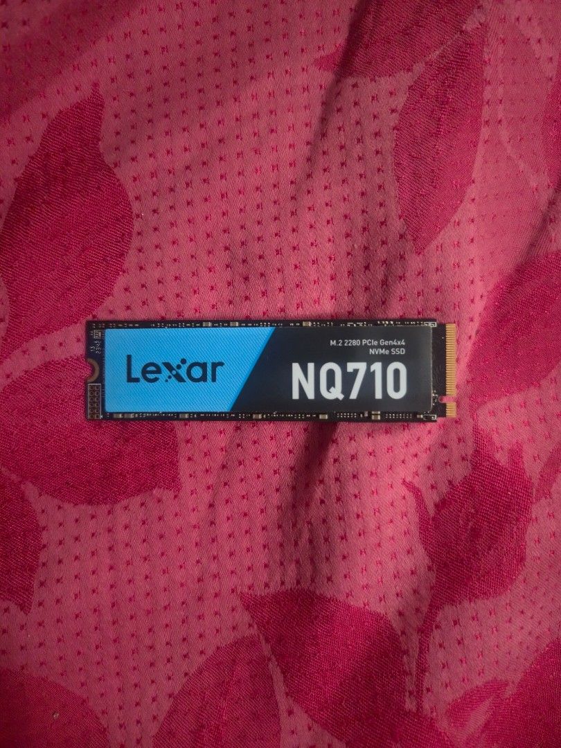 Lexar NQ710 2TB M.2 NVMe SSD (Category: Hard Disks & Thumbdrives) located in Mandaluyong City. Submitted by BudzTheGreat (Listing ID 1468524850, Image 1). Description: - Item: Lexar NQ710 2TB M.2 2280 NVMe SSD - Condition: used, with original blue packaging box - Source: Bought from DataBlitz on August 6, 2025 - Inclusions: Original store paper bag and receipt included for warranty - Performance: Fast storage upgrade for laptops and desktop PCs R