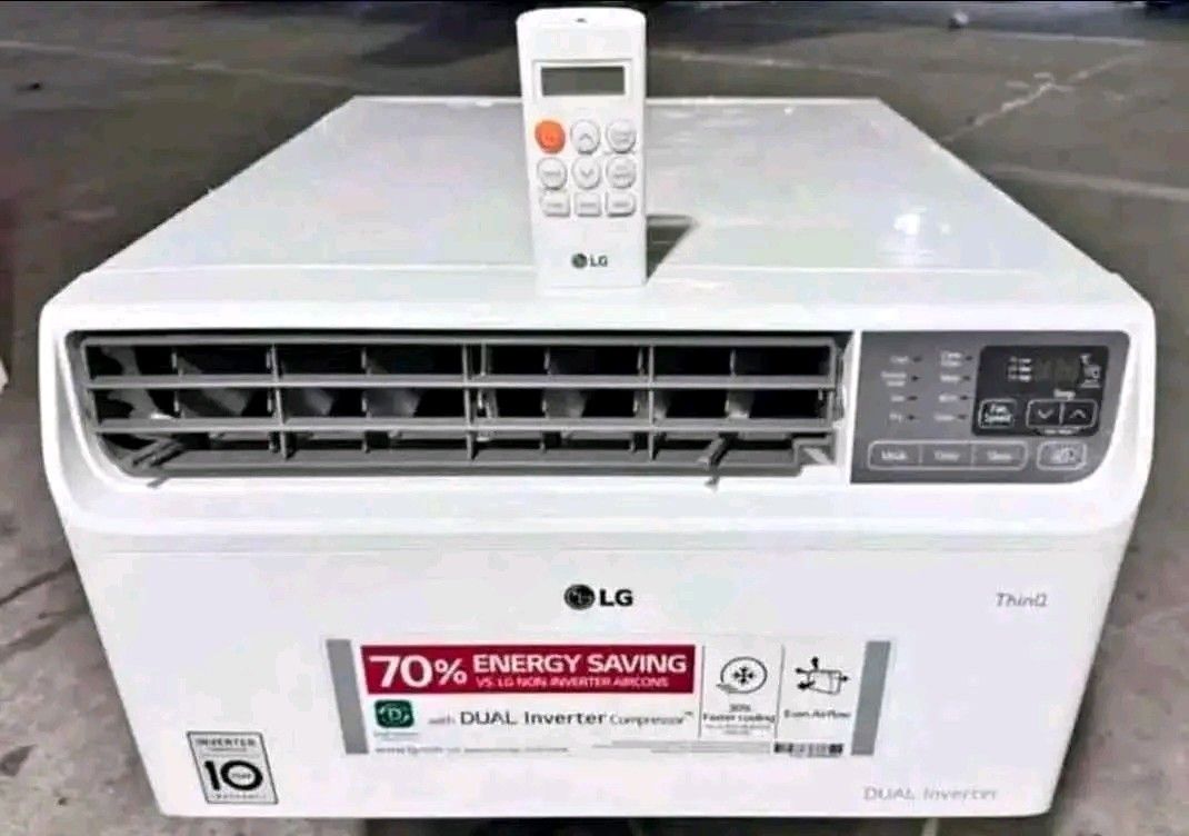LG ThinQ Dual Inverter Window Air Conditioner (Category: Air Conditioning and Heating) located in Manila. Submitted by jamaya09 (Listing ID 1468582462, Image 1). Description: - Brand/Type: LG Window Type Air Conditioner - Energy Saving: Up to 70% savings with Dual Inverter Compressor - Smart Features: WiFi enabled via LG Smart ThinQ - Controls: Digital control panel on the right & adjustable horizontal louvers - Inclusions: Comes with original wh