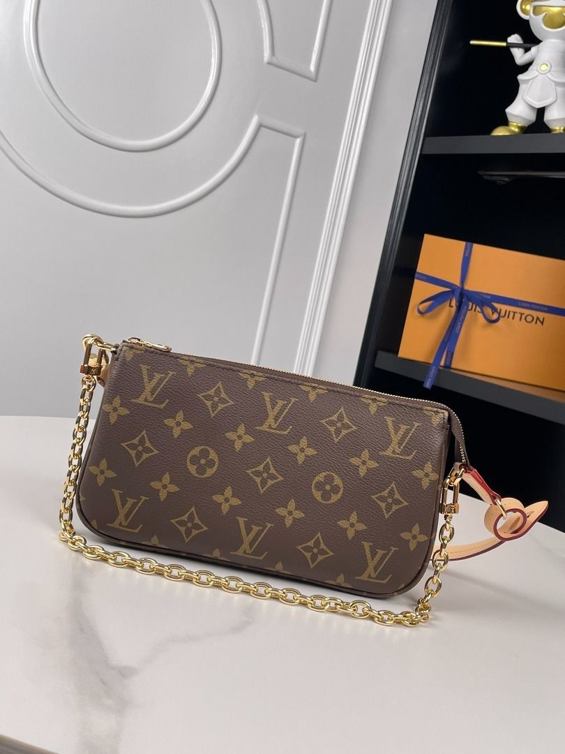 Louis Vuitton Monogram Pochette Accessories Bag(1.1) (Category: Luxury Bags & Wallets) located in Las Pinas. Submitted by epichorse-a4fff2 (Listing ID 1468581264, Image 1). Description: 'Comes with full packaging' Original order Mahjong bag M82766 exclusive real shots! This Pochette Accessoires bag features the classic Monogram canvas design, offering ample space with a zipper closure. Inside, there’s a zip pocket, slip pocket, and card slots to 