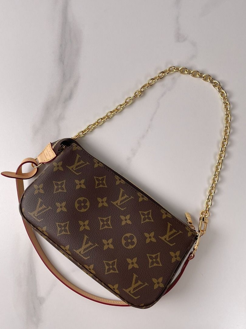 Louis Vuitton Monogram Pochette Accessories Bag(1.1) (Category: Luxury Bags & Wallets) located in Las Pinas. Submitted by epichorse-a4fff2 (Listing ID 1468581264, Image 2). Description: 'Comes with full packaging' Original order Mahjong bag M82766 exclusive real shots! This Pochette Accessoires bag features the classic Monogram canvas design, offering ample space with a zipper closure. Inside, there’s a zip pocket, slip pocket, and card slots to 