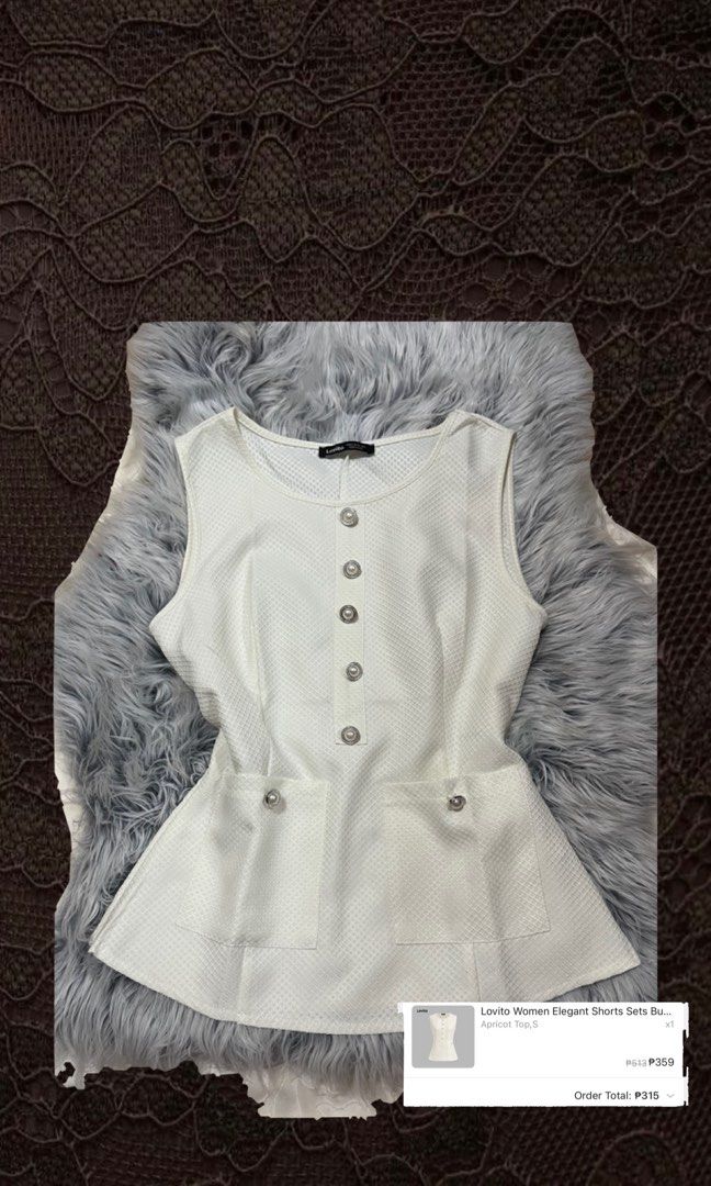 lovito white pearl top (Category: Sleeveless) located in Mabalacat. Submitted by rareflower.82ac1f (Listing ID 1468627233, Image 1). Description: .