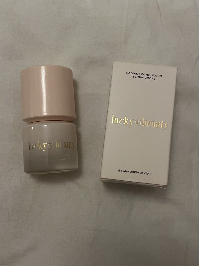 Lucky Beauty Radiant Complexion Serum Drops (Category: Makeup) located in Manila. Submitted by beautyarchives (Listing ID 1468560704, Image 2). Description: lucky beauty radiant complexion serum drops by andrea brillantes a little glow essential for your everyday skincare routine • radiant complexion serum drops by lucky beauty • chic pink and nude bottle with elegant gold lettering • perfect addition to your daily skincare routine • comes with t