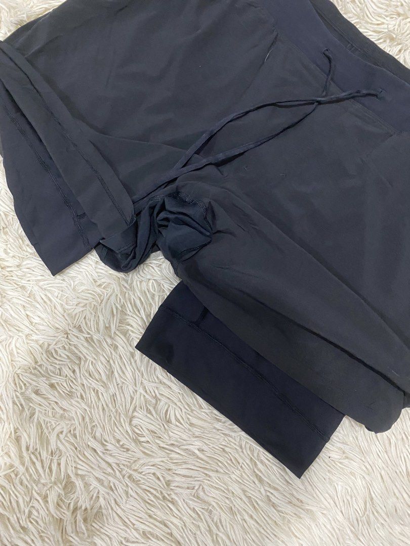 Lululemon Black Athletic Shorts with Liner (Category: Activewear) located in Antipolo. Submitted by switchneighborhood (Listing ID 1468551241, Image 3). Description: - Brand: Lululemon - Color: Classic Solid Black - Fit & Comfort: Elastic waistband with adjustable drawstring and built-in liner shorts - Size 38 to 40 waistline.