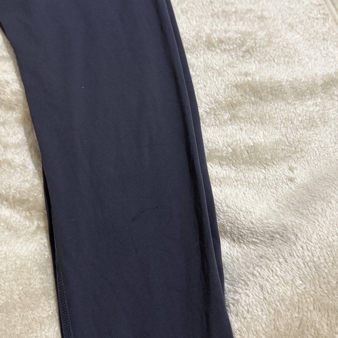 Lululemon High-Waisted Navy Leggings 💙 (Category: Activewear) located in Pasay City. Submitted by bellita_05 (Listing ID 1468654910, Image 3). Description: * Colour: Navy blue * Waist: 27 cm flat, can stretch to 37cm *Length: 32 in * Size: Tag/size dot removed — please refer to measurements * Condition: Pre-loved Please check measurements and issue on the last photo before purchasing..