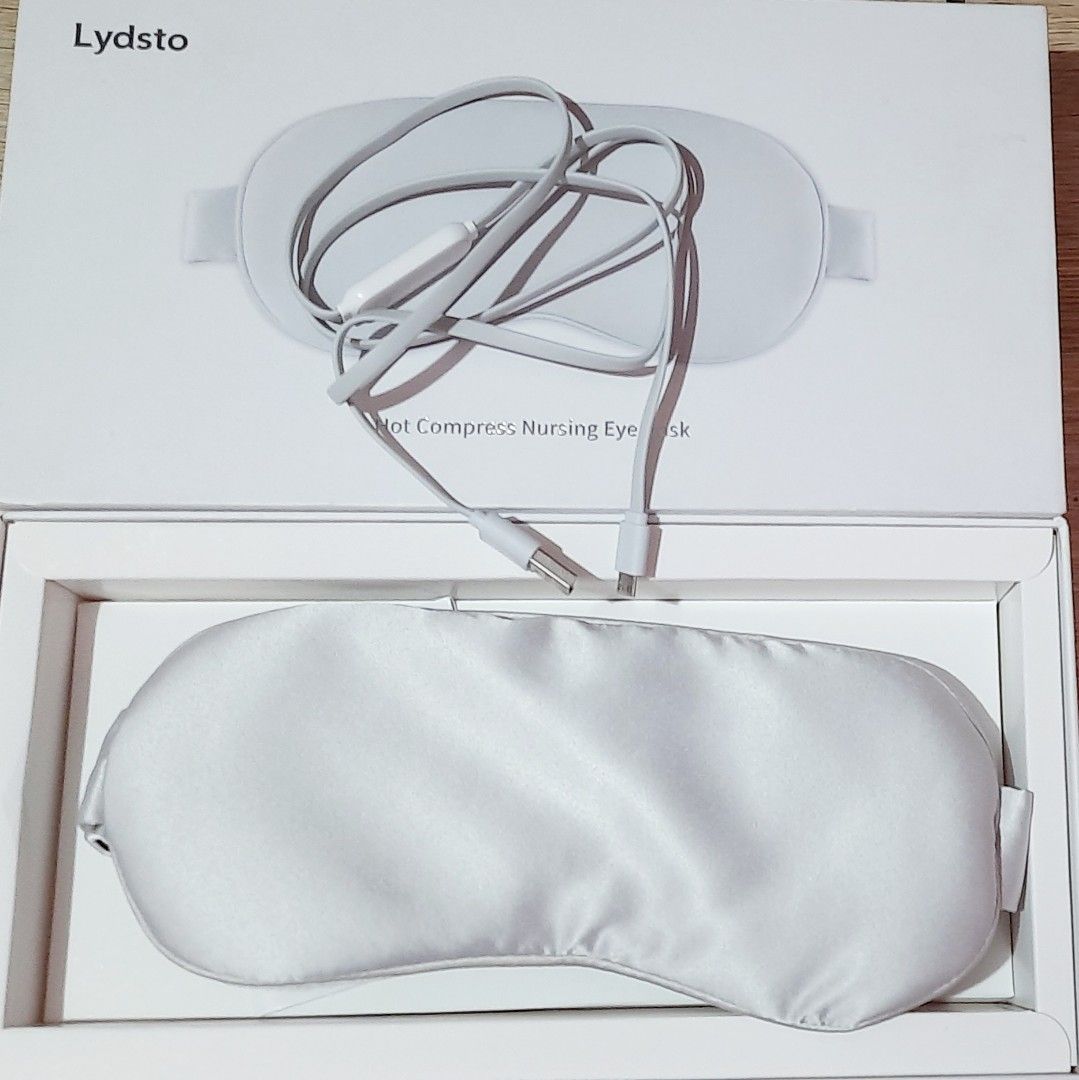 Lydsto Hot Compress USB Eye Mask (Category: Vision Care) located in Manila. Submitted by crejzshoppe (Listing ID 1468547723, Image 1). Description: - Brand: Lydsto - Condition: Tried once - Color: White - Material: Smooth, face-friendly satin - Features: Hot compress nursing eye mask with attached controller cable and USB plug - Inclusions: Complete with original box.