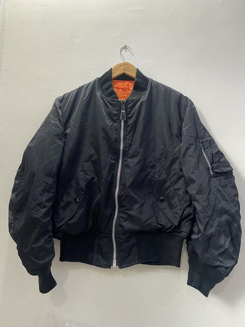 MA-1 Black Bomber Jacket (Category: Coats, Jackets and Outerwear) located in Tukuran. Submitted by retrothrifter88 (Listing ID 1468659019, Image 1). Description: 23x25 Reversable .