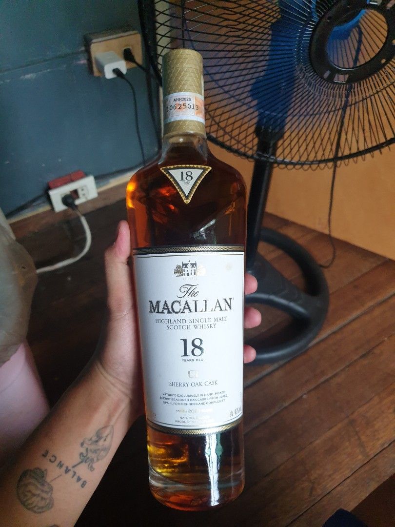 Macallan 18 2020 (Category: Beverages) located in Manila. Submitted by happystar.1459bf (Listing ID 1468562522, Image 3). Description: RUSH SALE: The Macallan 18 Years Old Sherry Oak Cask (Annual 2020 Release) Letting go of this highly collectible bottle from my personal home bar collection. Need urgent funds today. Condition: 100% Authentic, brand new, factory sealed, and pristine box condition. Authenticity Guarantee: Complete with official Fut