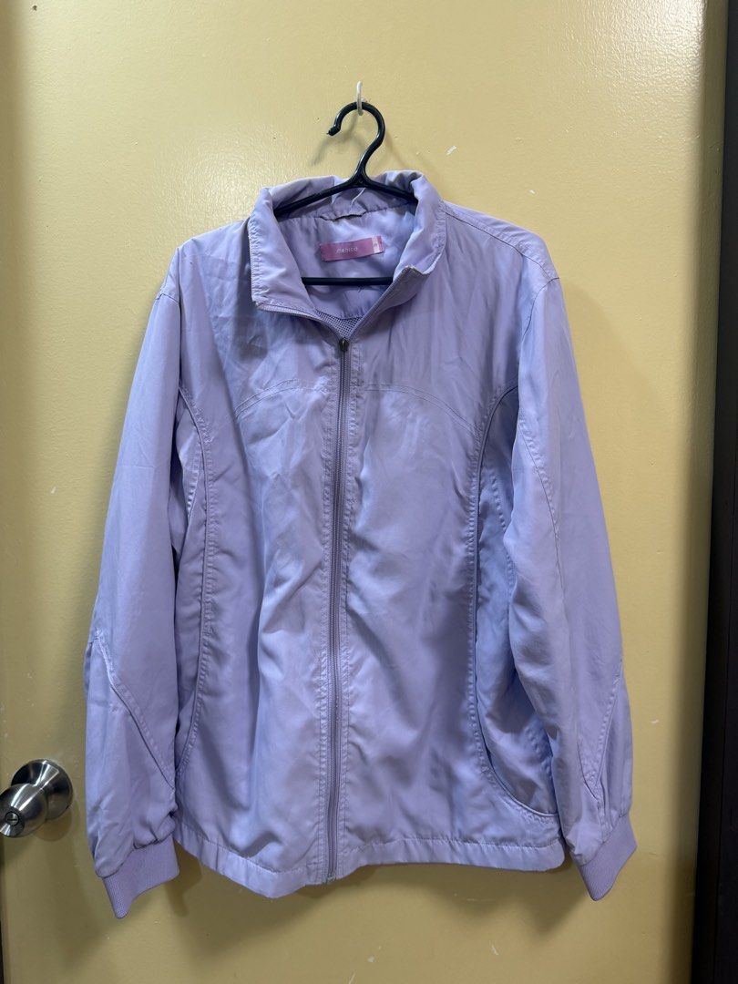 Madico Light Purple Zip-Up Jacket Size S (Category: Coats, Jackets and Outerwear) located in Makati City. Submitted by shoprory (Listing ID 1468596184, Image 1). Description: - Brand: Madico - Size: S - Color: Light purple - Design: Full front zipper, collar neck, and ribbed cuffs - Details: Lightweight fabric with stylish mesh detailing near the collar and a back horizontal shoulder seam - Condition:missing zipper handle - Perfect for: Breezy we