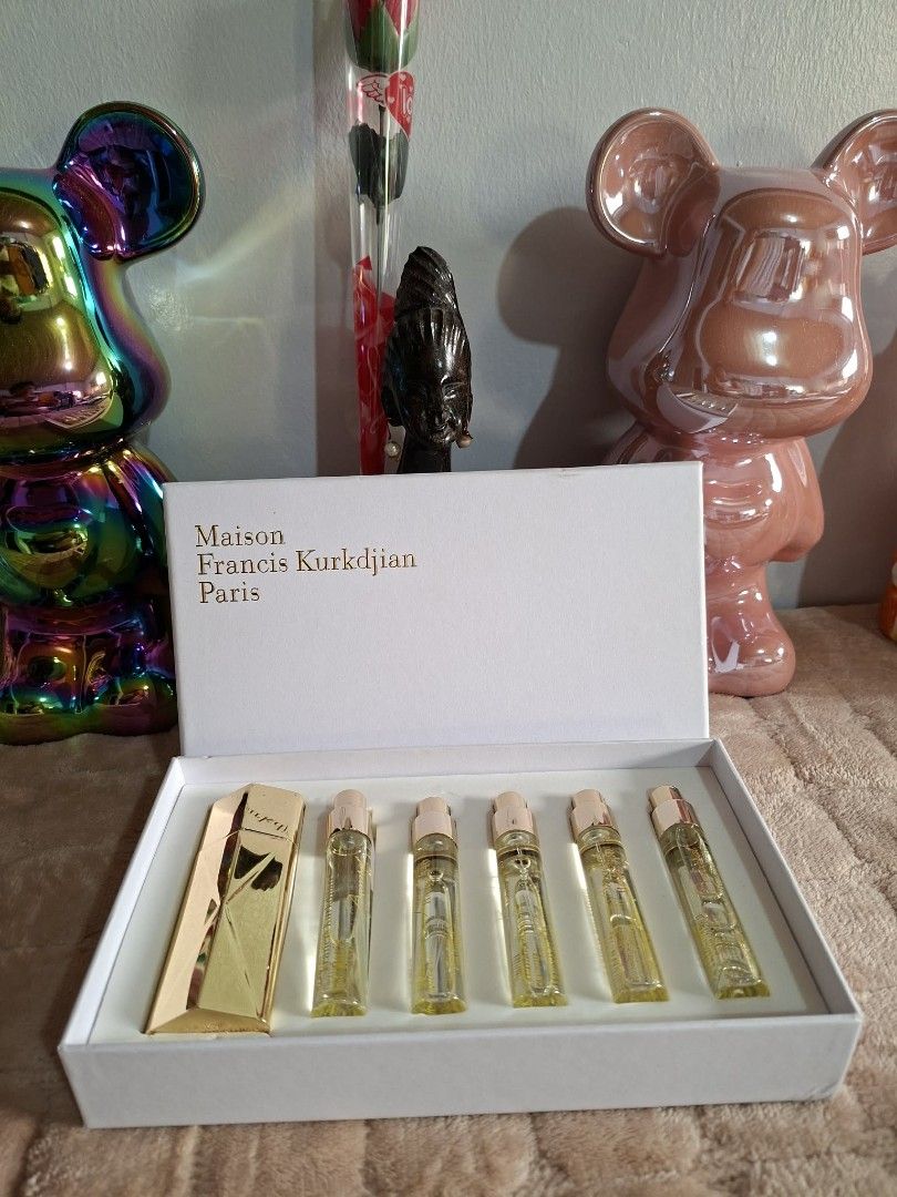 Maison Francis Kurkdjian (MFK) Paris (Category: Fragrance & Deodorants) located in Mabalacat. Submitted by maryraray (Listing ID 1468648327, Image 1). Description: ​✨PRODUCT DETAILS & INCLUSION: ​BRAND: Maison Francis Kurkdjian (MFK) Paris ​ORIGIN: Made in France ​INCLUSIONS: ​1x Gold Pocket / Travel Spray Atomizer Case ​5x Fragrance Refill Vials ​VIBE: Ultra-luxurious, long-lasting, at napaka-sophisticated! Perfect for travel, touch-ups on-the-g