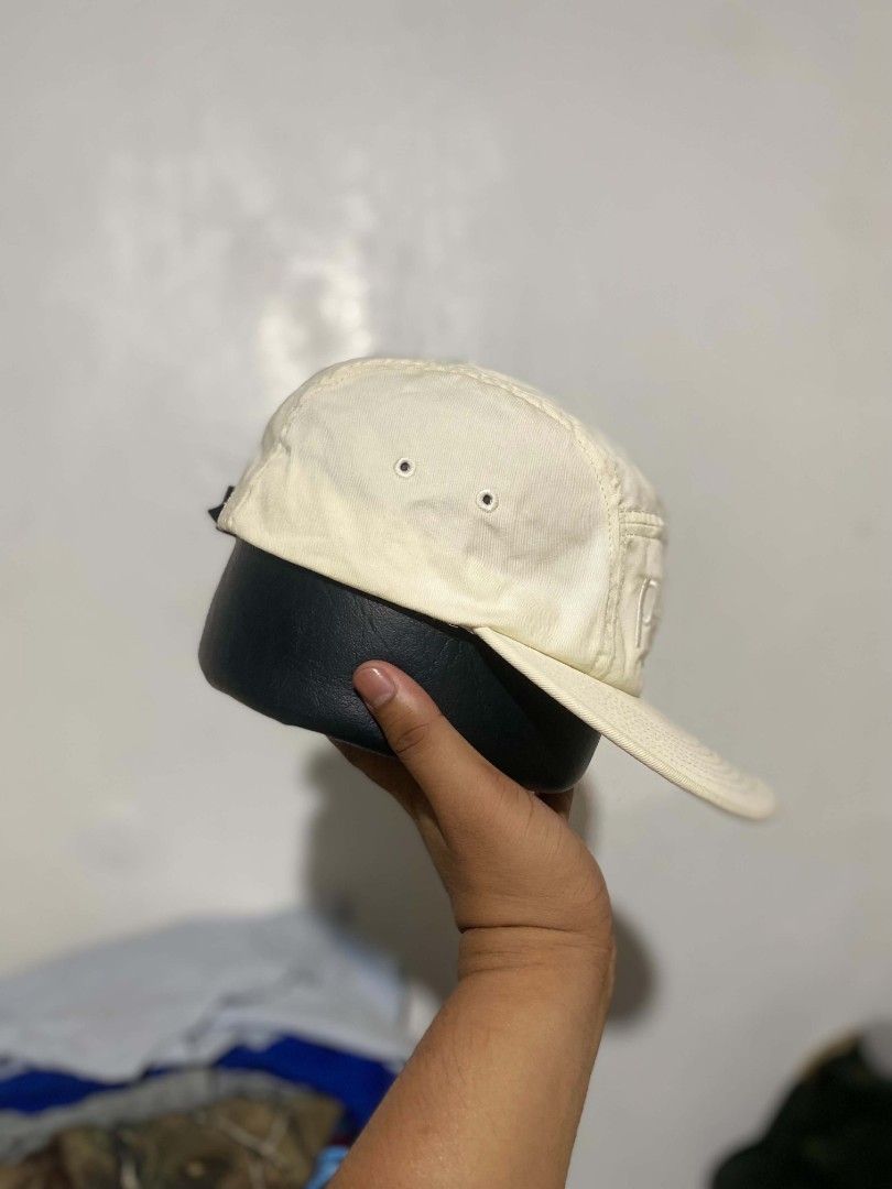 Maison Kitsune Parisien 5P Cap (Category: Caps & Hats) located in Maasin. Submitted by trippythirftyyy (Listing ID 1468646327, Image 3). Description: - Brand: Maison Kitsuné Parisien - Style: 5-panel cap - Color: Off-white / Cream - Material: 100% Cotton - Design: Embroidered Parisien script logo on front crown - Closure: Adjustable back strap with buckle - Condition: Good condition / interior tags intact - Size: Standard adjustable / FREE SIZE.