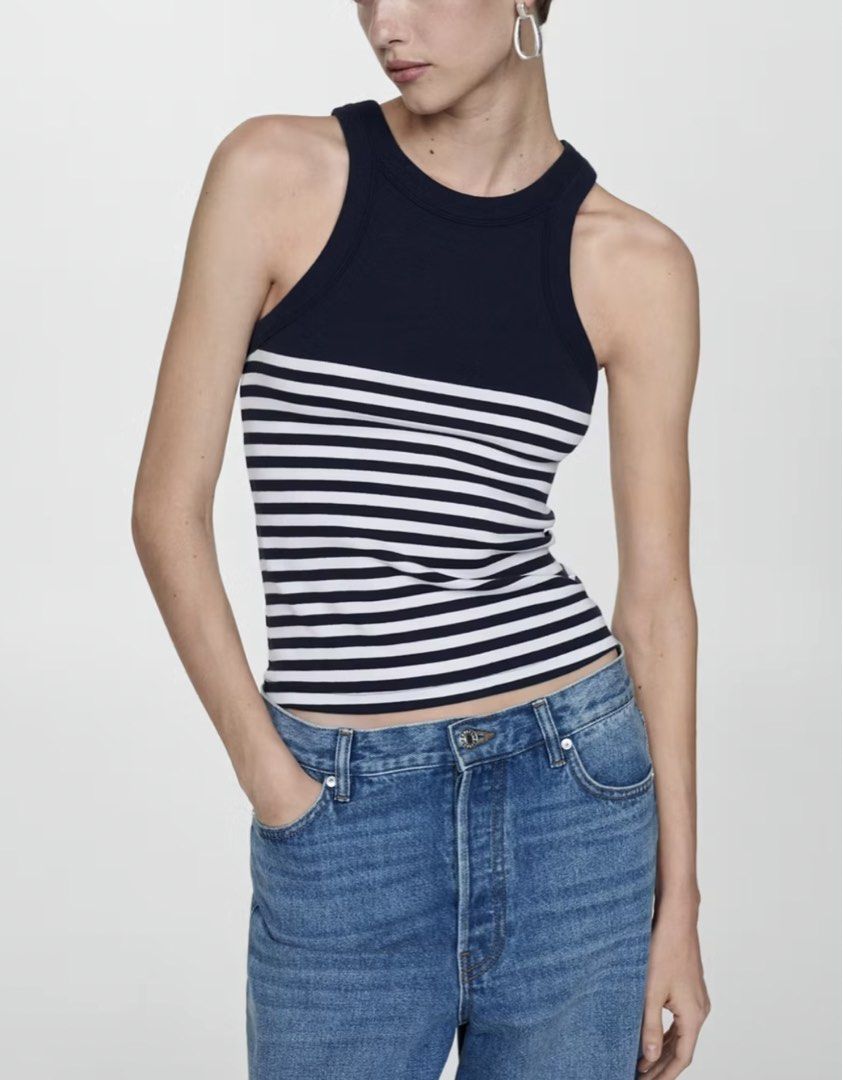 Mango Stripe Top (Category: Sleeveless) located in Manila. Submitted by glen_n (Listing ID 1468525586, Image 1). Description: Mango Stripe Top Size: Medium (M) Condition: Preloved, in good condition Originally purchased for ₱1,295 Selling for only ₱400 ❌NO When worn ❌NO Sh0pee checkout ❌ Strictly NO return/NO exchange policy.