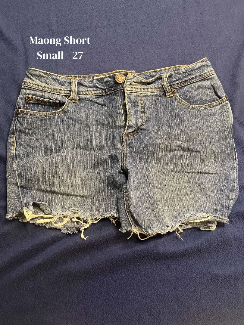 Maong Short Size 27 Denim Cutoffs (Category: Shorts) located in Santa Cruz, Pampanga. Submitted by jncthriftshop (Listing ID 1468629031, Image 1). Description: Please note that this item is pre-loved and not brand new. It may have minor signs of use, such as small stains, loose threads, slight fading, or other minor imperfections. Please manage your expectations and check all photos carefully before purchasing. -Condition: Pre-loved / Secondhand 