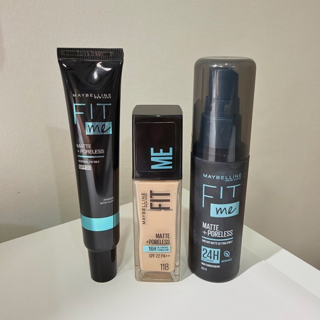Maybelline Fit Me Matte + Poreless Setting Spray (Category: Makeup) located in Quezon City. Submitted by aj.mnl (Listing ID 1468601667, Image 3). Description: ~75-80% full 🏷️ Also available as a SET: Maybelline Fit Me Matte + Poreless - Primer - Foundation (shade 118) - Setting spray.