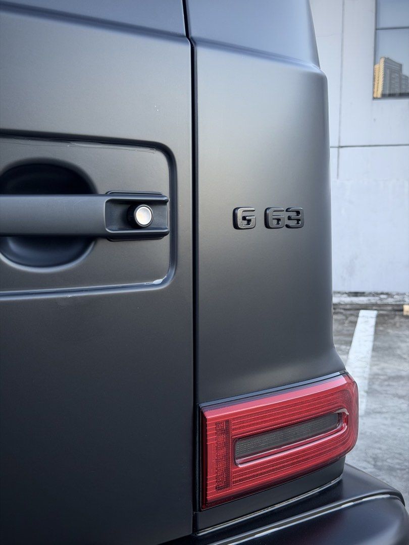 Mercedes-Benz G63 AMG Auto (Category: Used Cars) located in Pasig City. Submitted by gtautoph (Listing ID 1468563243, Image 3). Description: 2021 Mercedes Benz G63 AMG AMG Night Package 22k Kilometers ONLY Matte Black Full Body Wrap (Black Metallic Original Color) 4.0L V8 Biturbo AMG Petrol Engine 577 HP 850 Nm of Torque AMG SPEEDSHIFT TCT 9-Speed Automatic Transmission Diamond Stitched Red Leather Interior Ventilated Seats 12” Digital Instrument