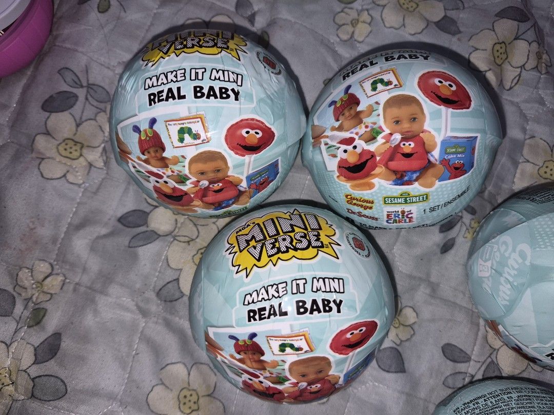 MGA Miniverse Make It Mini Real Baby Ball (Category: Kids Toys) located in Valenzuela. Submitted by babymell (Listing ID 1468704012, Image 1). Description: - Brand new & unopened MGA Miniverse Make It Mini Real Baby mystery balls - Features beloved themes: Sesame Street, Dr. Seuss, and Eric Carle - Sealed packaging inside original foil wrappers - Multiple spheres available for purchase - Perfect collectible toy for kids and hobbyists.