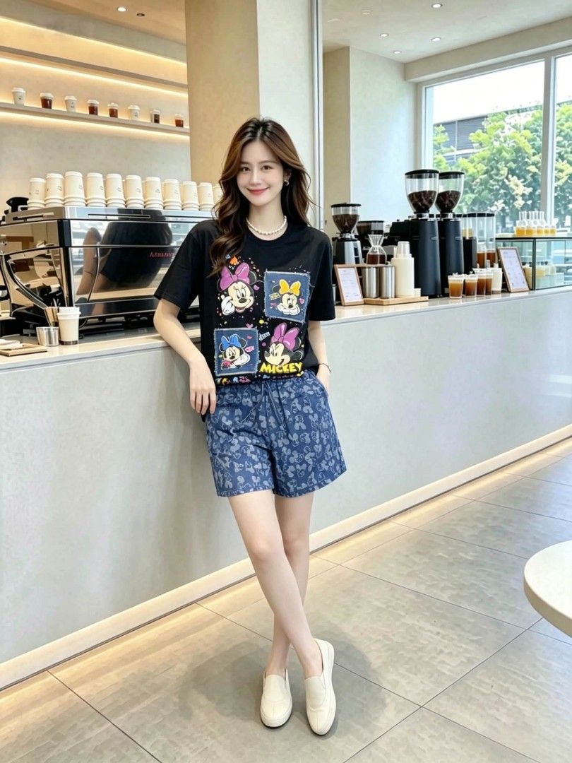 Mickey terno shorts (Category: Sets or Coordinates) located in Manila. Submitted by raredeer-4deb4e (Listing ID 1468624929, Image 3). Description: can fit upto xxl.