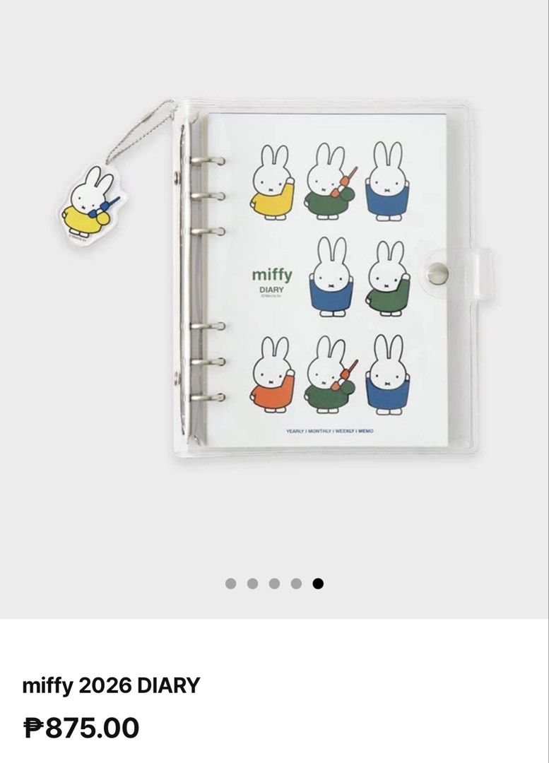 Miffy Notebook Diary Planner Line Friends (Category: Stationery & School Supplies) located in Cebu City. Submitted by angelbuyz (Listing ID 1468560853, Image 3). Description: - brand new (never been used) - bought from line store korea - comes with acrylic charm and 3 sticker sheets - last price posted NO HAGGLING PLS rfs: need to declutter since im moving asap mop: gcash/maribank mod: jnt loc: cebu .