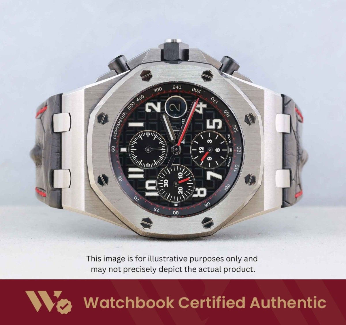 [Mint] Audemars Piguet Royal Oak Offshore Vampire Strap 26470ST.OO.A101CR.01 26470ST AP Black Dial A9129 | Dec 2015 (Category: Watches) located in Singapore. Submitted by watchbooksg (Listing ID 1468540613, Image 1). Description: Watchbook Certified Authentic Verified at 60 points by 2 certified watch specialists Comes with a Watchbook 60-Point Inspection Certificate [Mint] Audemars Piguet Royal Oak Offshore Vampire Strap 26470ST.OO.A101CR.01 264