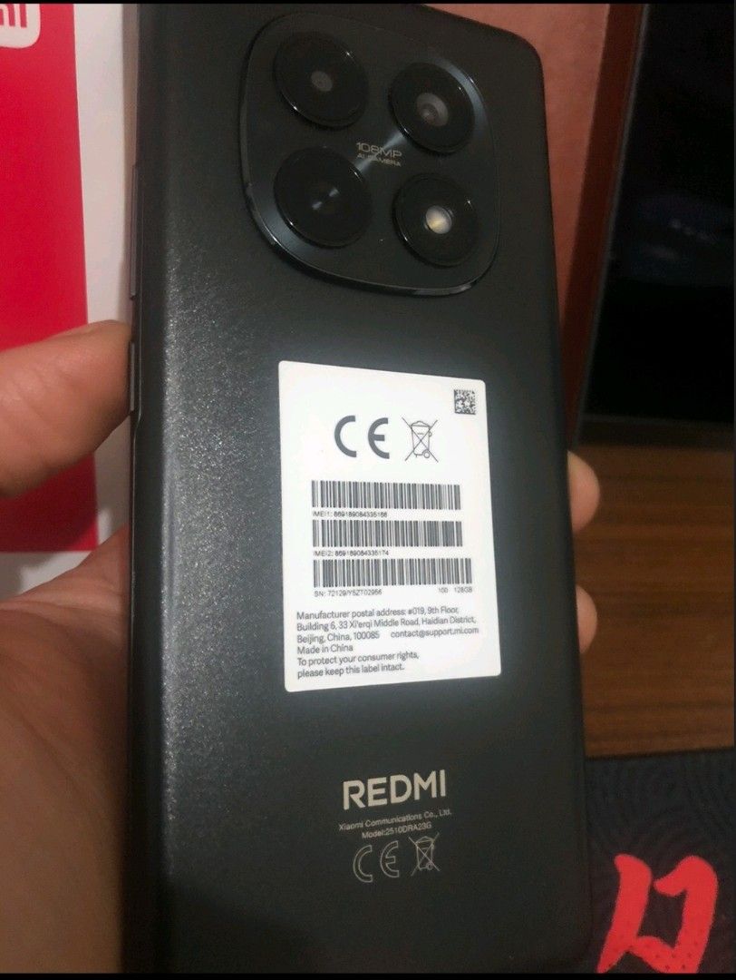 Mobile phone (Category: Xiaomi) located in Quezon City. Submitted by jhayjaz08 (Listing ID 1468540481, Image 3). Description: Rush !! Xiaomi Note 15 4g 128gb Almost New Color Black Flagship Phone 6.77" Large Full screen display 6000 mah super kunat Ng battery Solid Camera shots 100%Smooth Malinis Ideal for Heavy Gaming Browsing Streaming Social Media Multi tasking Comes Original Box Unused Xiomi Charger Free Protective Case Protective Glass insta