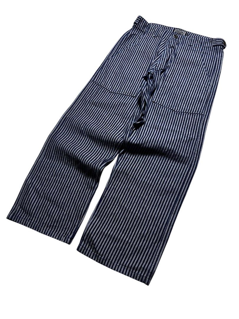 MODIFIED MFG. CO WABASH HICKORY STRIPE BAKER PANTS (Category: Jeans) located in Las Pinas. Submitted by greedythrifterz (Listing ID 1468664947, Image 2). Description: MODIFIED MFG. CO WABASH HICKORY STRIPE BAKER PANTS DIMES- WIDTH 34, LENGTH 41, THIGHS 14 LEG OPEN 9 (ALL INCHES) NO ISSUE, FREE SHIP AND NEGOTIABLE .