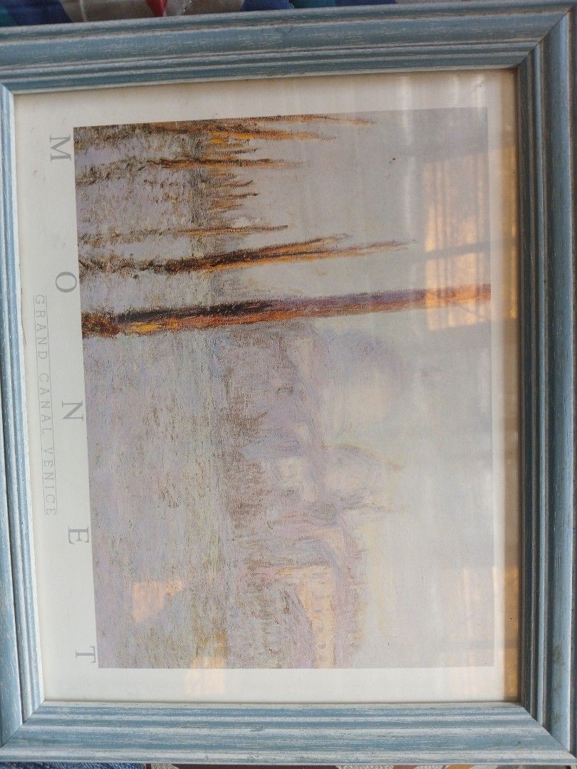 Monet The Reader Framed Art Print (Category: Art & Prints) located in Manila. Submitted by bonifacioc73501 (Listing ID 1468513124, Image 2). Description: - Art print: Monet's classic The Reader - Frame: Charming light blue wooden frame - Protection: Clear glass front - Size: Medium, ready to hang - Condition: Excellent, great for home or office decor.