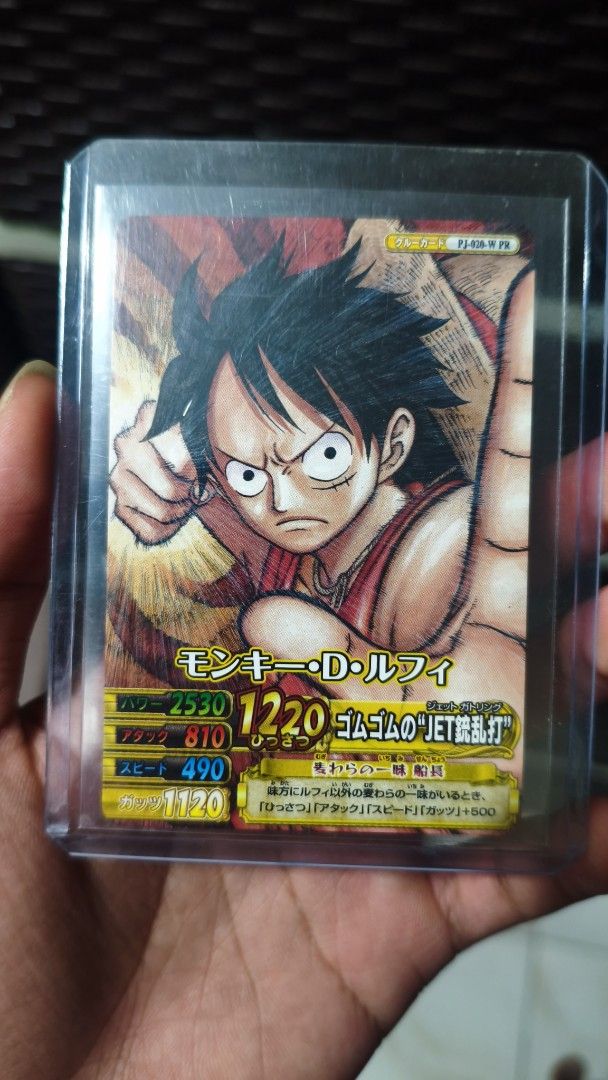Monkey D. Luffy PJ-020-W (Category: Raw Singles) located in Caloocan City. Submitted by drian_00 (Listing ID 1468693186, Image 1). Description: for sale luffy promo card 4000 pesos loc: north caloocan.