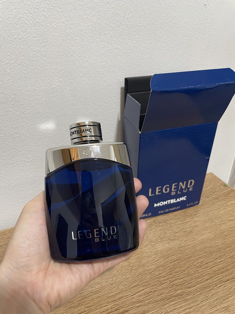 Montblanc Legend Blue Eau De Parfum 100ml (Category: Fragrance & Deodorants) located in Paranaque City. Submitted by meow_1222 (Listing ID 1468511191, Image 3). Description: Montblanc Legend Blue EDP 100ml. Authentic fresh woody aromatic men's fragrance in blue glass bottle with silver cap. Original box included, spritzed 5x. Bought in Riyadh Sept 2026.