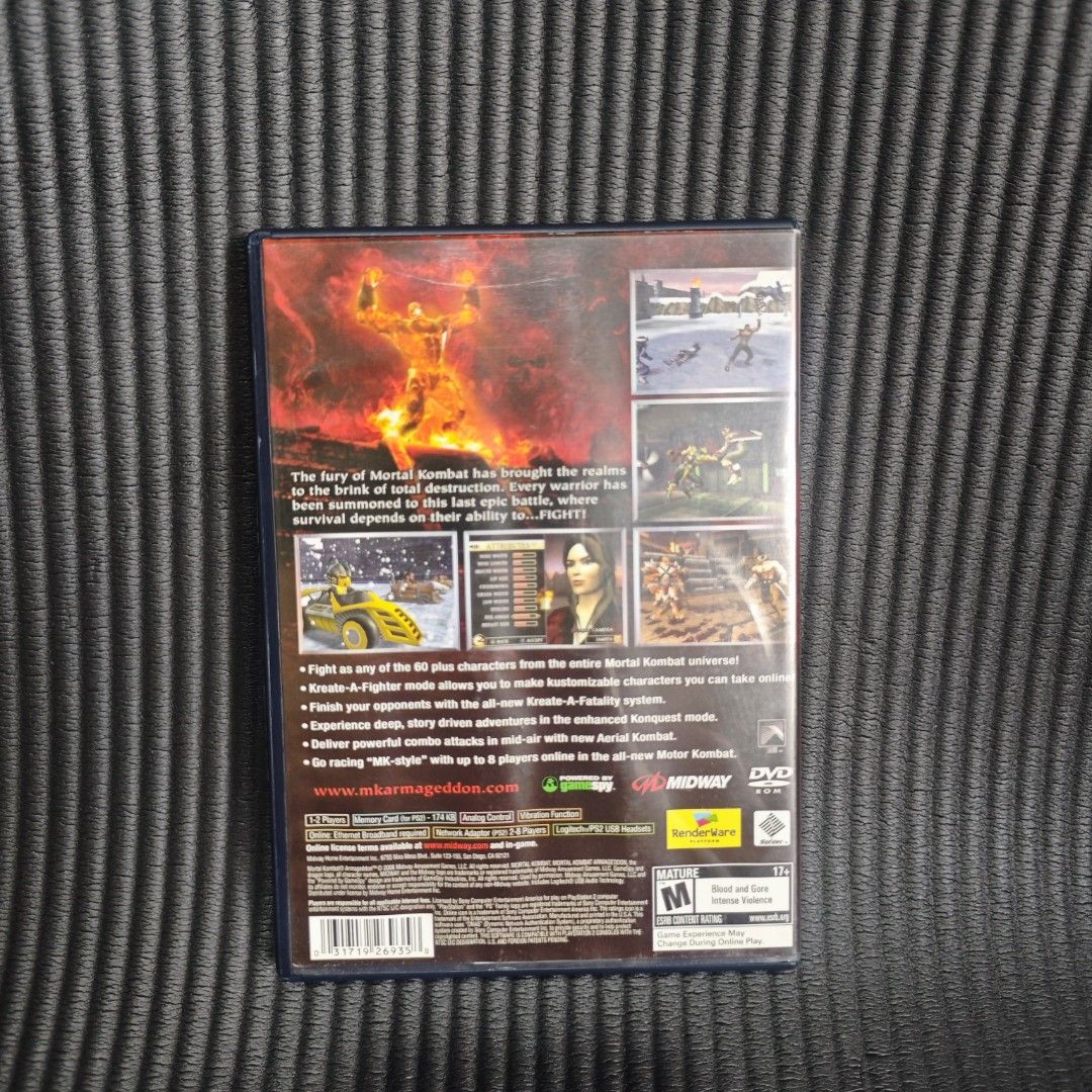 Mortal Kombat Armageddon PS2 Game (US) (Category: PlayStation) located in Quezon City. Submitted by shopme_gadget30 (Listing ID 1468542622, Image 2). Description: kindly read the details first for sale fixed price good condition tested and working with Case and disc game with manual compatible to ps2 US Region qc area meet up: sm north shipping fee must shoulder by the buyer via lalamove or grab payment: bdo/gcash happy gaming everyone.