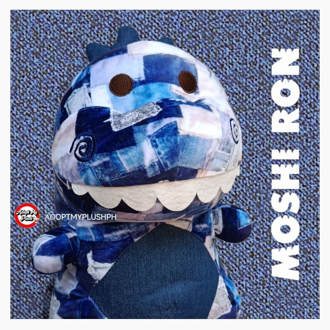 15" Moshi Ron Denim Patchwork Huggable Dino (Category: Plushies & Soft Toys) located in Taguig. Submitted by adopt.my.plush.ph (Listing ID 1468543501, Image 1). Description: 260.00 HKG Moshi Ron Denim Patchwork Huggable Dinosaur Soft Mallow Plush.