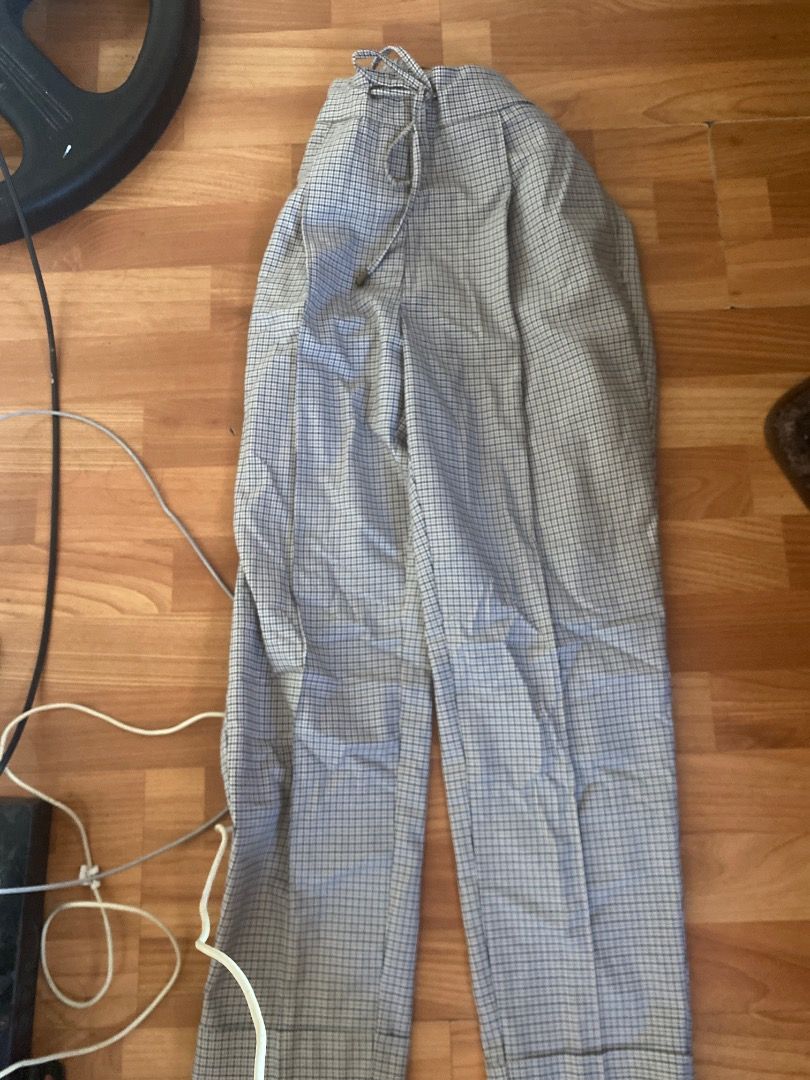 M&S Collection Checked Drawstring Trousers (Category: Trousers) located in Manila. Submitted by franzboots95 (Listing ID 1468711407, Image 2). Description: - Brand: Marks & Spencer Collection - Design: Classic blue and white check pattern with front pleats - Waist: Elasticated waist with adjustable matching drawstring tie - Fit: Straight fit through the legs - Comfort: Lightweight fabric, perfect for daily wear - Condition: Clean tag inside.