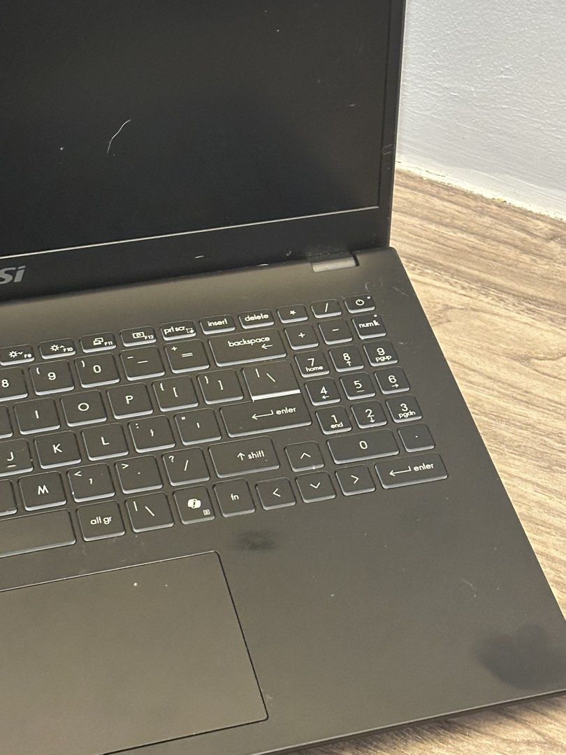 MSI Ryzen Laptop with Radeon Graphics (Category: Laptops & Notebooks) located in Quezon City. Submitted by jubbyjenkins112892 (Listing ID 1468645716, Image 2). Description: - Brand: MSI - Color: Black - Processor: Ryzen 5 7430U (6 Cores, 12 Threads, up to 4.5GHz Max Boost) - Graphics: Integrated AMD Radeon™ Graphics 496 MB Memory (Installed RAM): 16GB DDR4-3200 onboard memory * Storage: 512GB SSD - Keyboard: Full-size with numeric keypad - Ports: