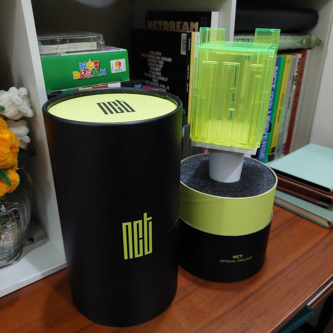 NCT Official Lightstick (Category: K-Wave Merchandise) located in Angeles City. Submitted by eve.vienna (Listing ID 1468596981, Image 1). Description: Official NCT lightstick (Version 1) - in excellent condition - never used - tested and ready to use comes with battery and complete inclusions inside the box. i never used it, only displayed at home. RFS: quitting sale / decluttering MOP: GCASH/MAYA MOD: J&T.