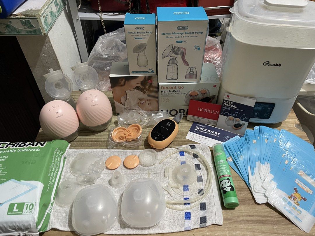 Nesting essentials (Category: Other Baby Bathing & Changing Needs) located in Malabon City. Submitted by bagsnilucas (Listing ID 1468531126, Image 1). Description: Nesting essentials and outgrown clothes Pls buy nyo na po mga mi; 2 Breast pumps, 1 wired and 1 hands free Complete all parts / no charger only Used for not more than 10x as we switched to exclusive breastfeeding BM Storage 52pcs Diaper changing spray about 90% Changing pads 8pcs Cocob