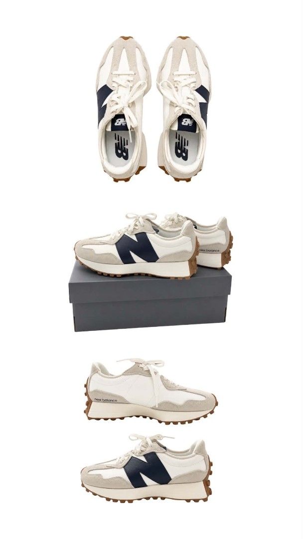 New Balance 327 Moonbeam (Category: Sneakers) located in Marikina City. Submitted by jemalynpdc77 (Listing ID 1468590589, Image 2). Description: - Brand: New Balance 327 - Colorway: Sea Salt and Navy - Size: US 7 - Condition: Worn once, practically brand new - Inclusion: Original box included - Reason for selling: Too loose - Flawless and super clean pair - Bought in Eastwood Mall.