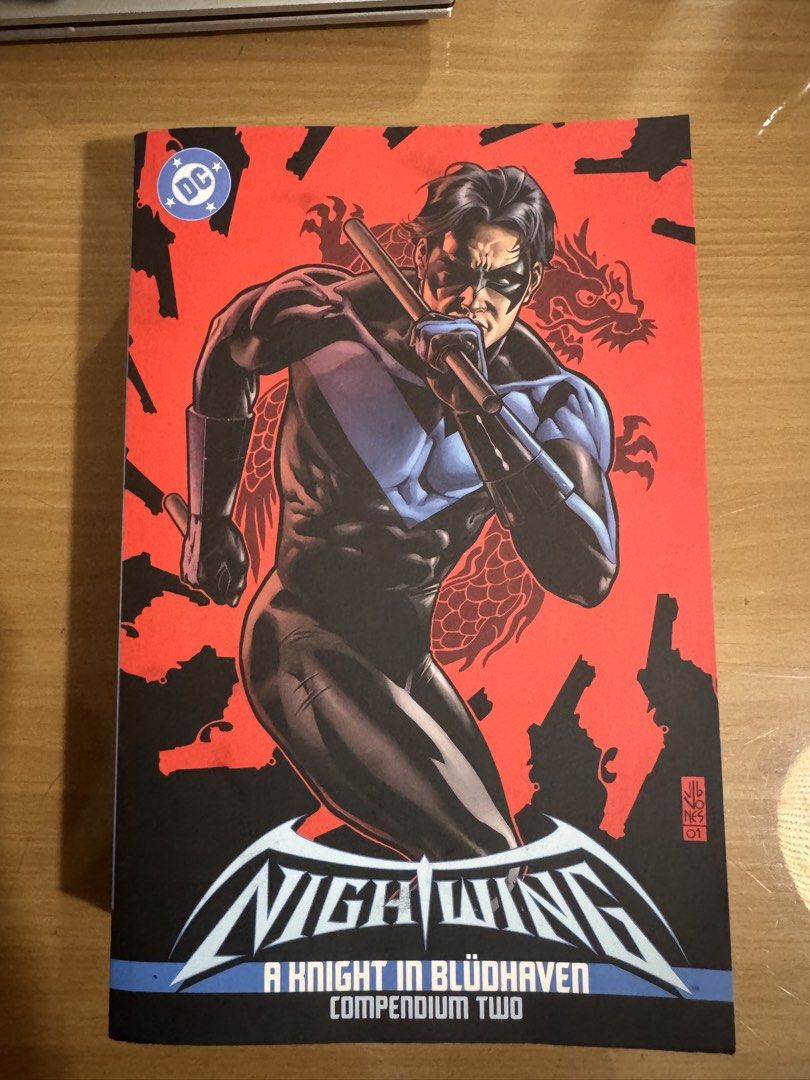 Nightwing: A Knight in Blüdhaven Compendium Two DC Comics Comic Book (Category: Comics & Manga) located in Pasig City. Submitted by acffashion31 (Listing ID 1468504755, Image 1). Description: - Title: Nightwing: A Knight in Blüdhaven Compendium Two - Publisher: DC Comics - Contents: Collects Nightwing volume 2 issues #26-59, plus various giant and annual issues - Format: Paperback - Condition: Clean pages with minimal wear (Original Fully Booked 