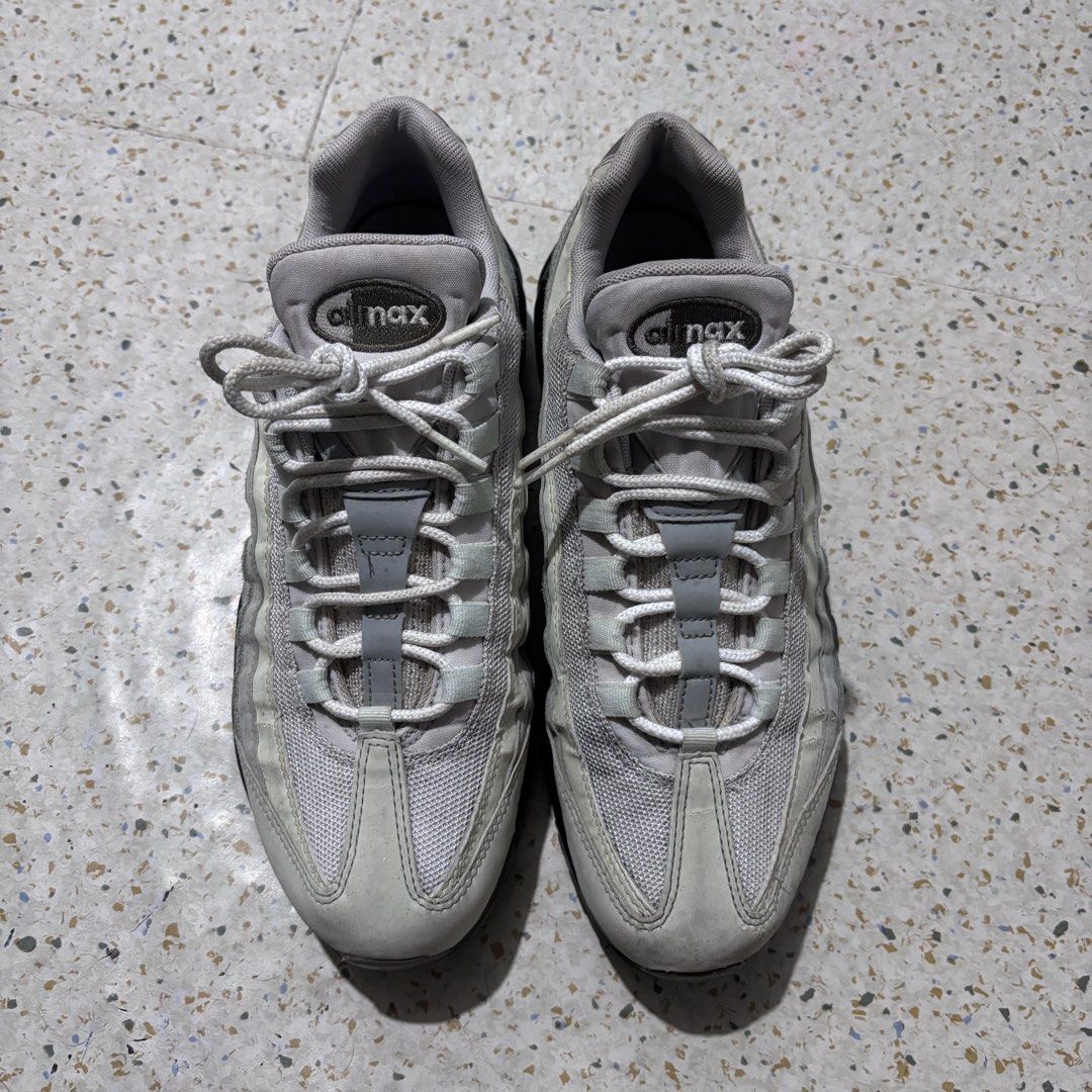 Nike Airmax 95 Sequoia Japan Exclusive (Category: Sneakers) located in Baguio. Submitted by rhayburn (Listing ID 1468616959, Image 3). Description: - Brand: Nike - Model: Air Max 95 - Colorway: Grey and Black - Design: Classic gradient side panels with mesh and suede overlays - Cushioning: Chunky sole with visible Air units - Condition: Pre-owned with minor dust marks and wear on midsoles and toe areas - Perfect for daily casual wear and rotation