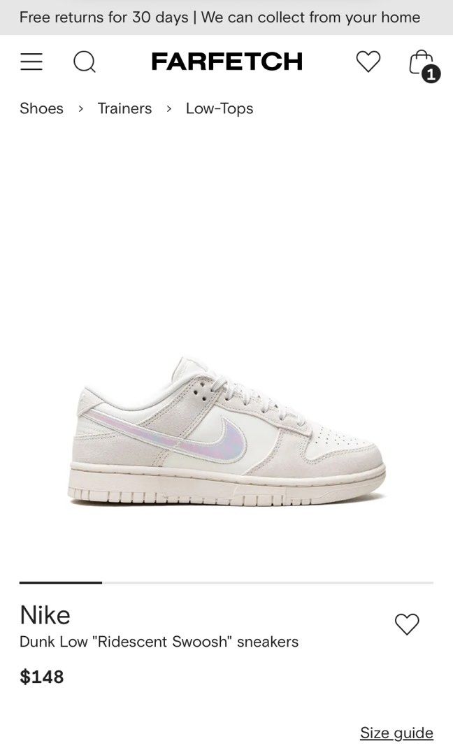 NIKE DUNK LOW " RIDESCENT SWOOSH" SNEAKERS (Category: Sneakers) located in General Mariano Alvarez. Submitted by adonid (Listing ID 1468504363, Image 2). Description: NIKE DUNK LOW " RIDESCENT SWOOSH" SNEAKERS GOOD CONDITION NORMAL SIGN OF USAGE .