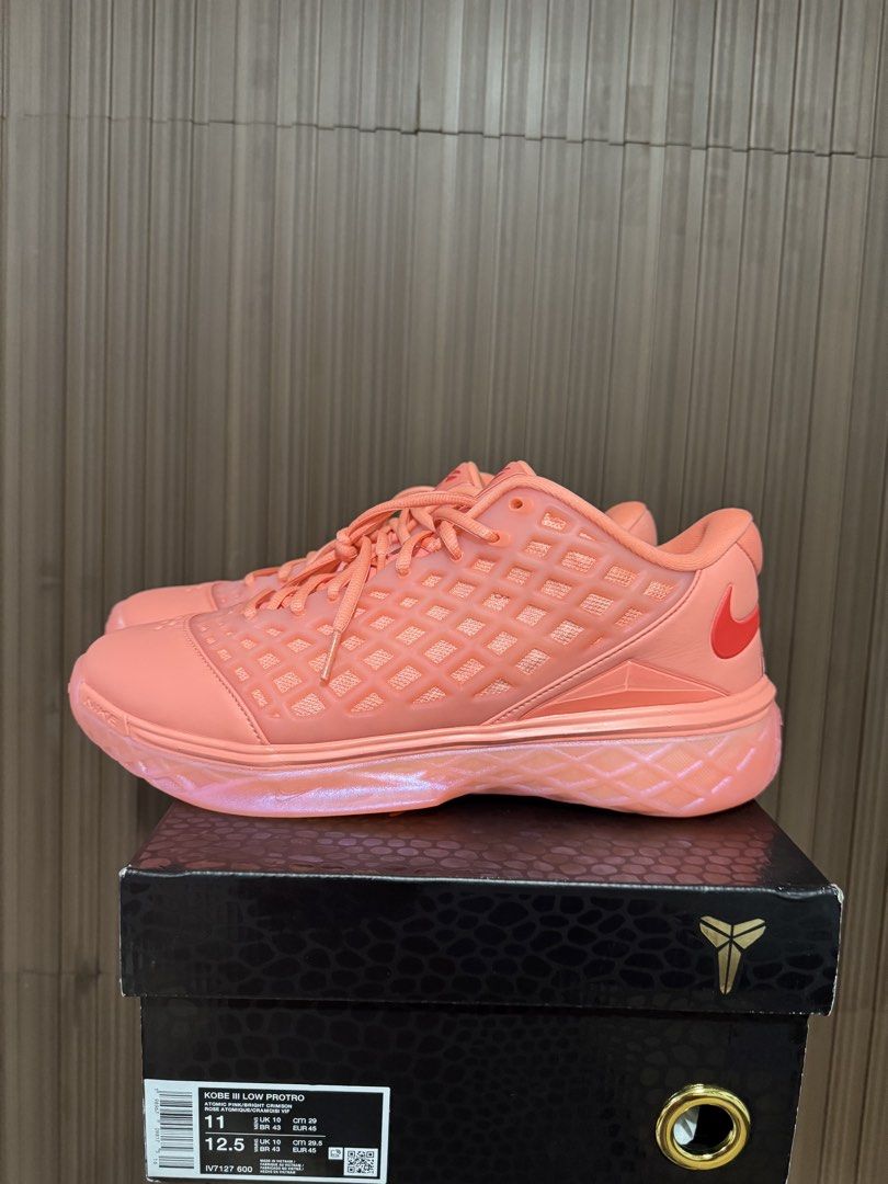 Kobe III Low Protro Atomic Pink Size 11 (Category: Sneakers) located in Manila. Submitted by casepro.ph (Listing ID 1468570822, Image 2). Description: Size 11 BrandNew (fitted only) Never use for playing bball 100% Authentic Below stp .