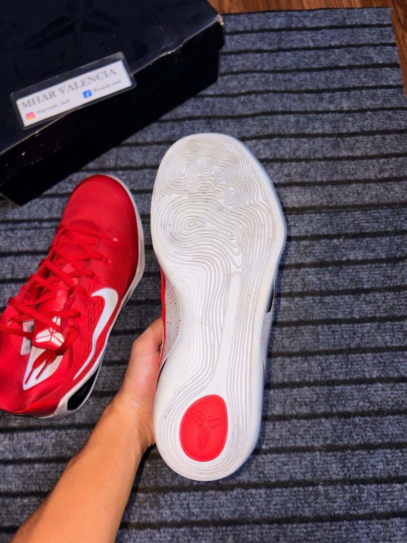 Nike Kobe IX Elite Low EM Protro University Red (Category: Sneakers) located in San Pedro. Submitted by mharemilvalencia (Listing ID 1468630258, Image 3). Description: - Brand: Nike -with super minimal sep - Model: Kobe IX Elite Low EM Protro - Colorway: University Red and White - Size: Men's US 11 / Women's US 12.5 / EUR 45 - Condition: Clean soles, minimal signs of handling - Packaging: Original black box included - Ideal for: Basketball perfor