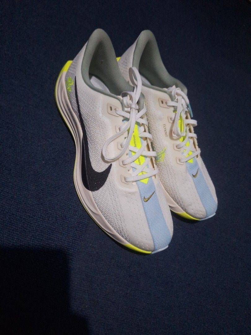 Nike pegasus plus. Nego pa (Category: Sneakers) located in Manila. Submitted by adolphreyes645 (Listing ID 1468557278, Image 1). Description: - Brand: Nike - Type: Running / Training Shoes - Upper: Breathable Flyknit in white with a light blue center stripe - Design: Classic black swoosh with eye-catching neon yellow sole and heel accents - Laces: Clean white laces - Features: Ultra-lightweight construction, ideal for workouts or casual daily wea