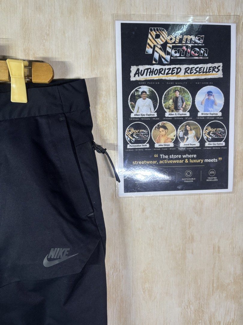 NIKE SPORTSWEAR TECH PACK PANTS (Category: Trousers) located in Cabuyao City. Submitted by pormanation-thrift-store (Listing ID 1468601057, Image 2). Description: NIKE SPORTSWEAR TECH PACK PANTS Condition: LIKE NEW Color rate: 10/10 (PWEDE SA MASELAN) Size: 34 Dimes: 34”Wx37.5”L Issue: NONE‼️ Price: 1800.