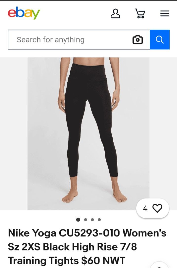 Nike yoga tights (Category: Activewear) located in Baguio. Submitted by ukay.kayuhjan (Listing ID 1468624972, Image 1). Description: nike yoga tights 22-24waist 33length excellent 280₱.