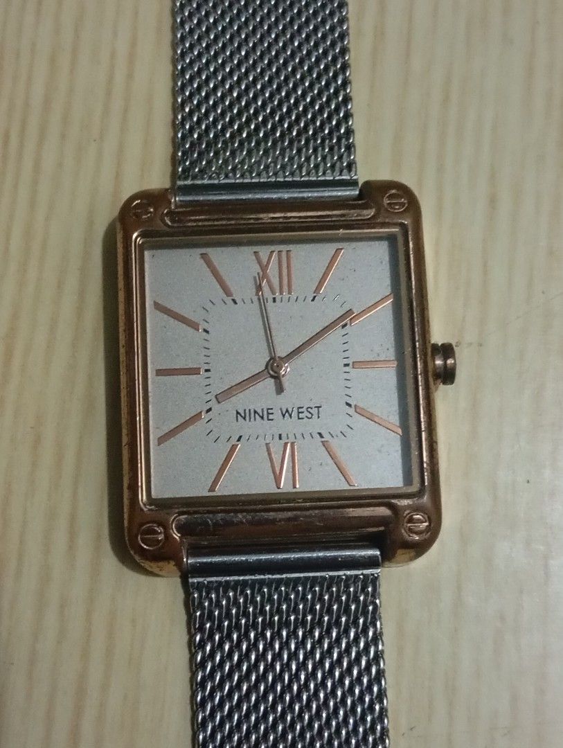Nine west (Category: Women's Watches) located in Las Pinas. Submitted by quick_deals_great_finds2 (Listing ID 1468621591, Image 1). Description: Original good working condition Quartz with battery 35mm fits wrist 6.8 inches o.