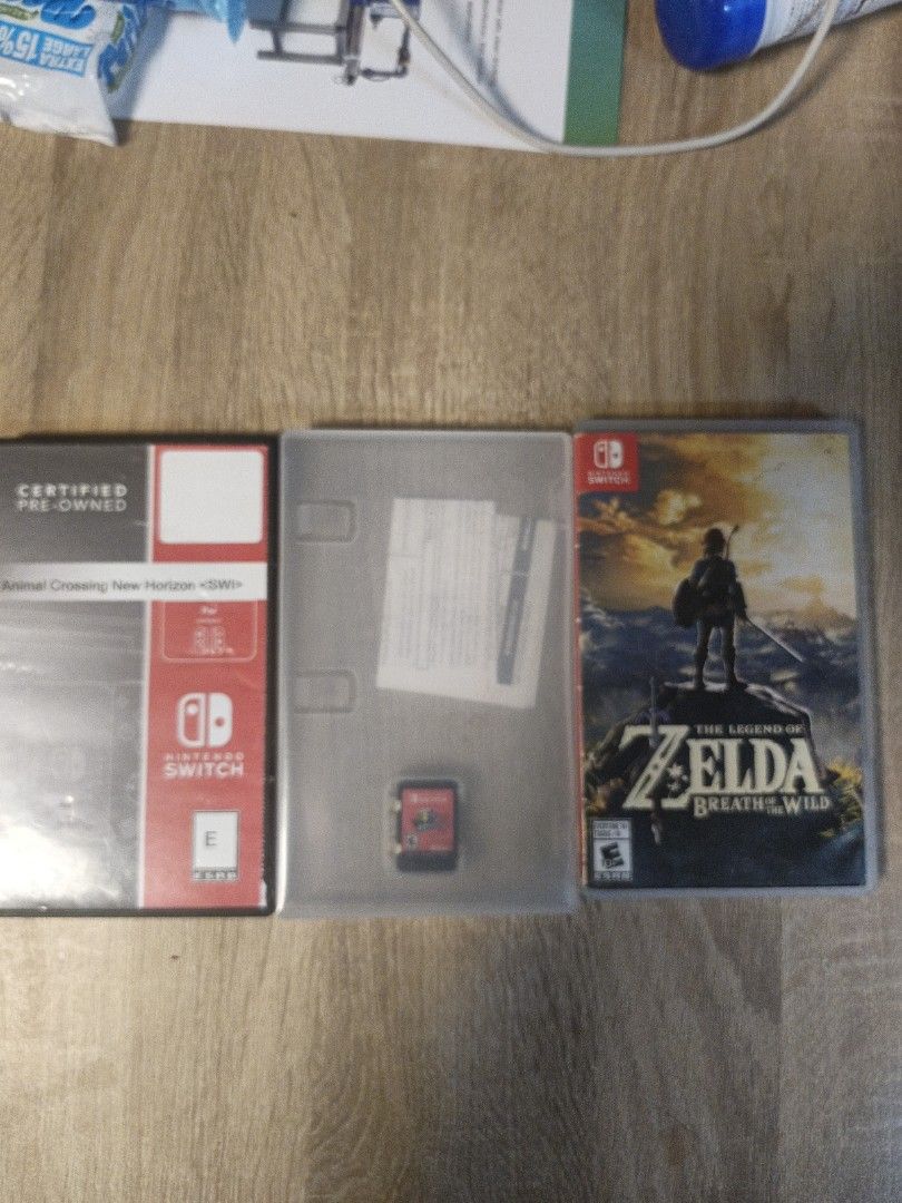 Nintendo switch games (Category: Nintendo) located in Manila. Submitted by angelo_sells (Listing ID 1468593261, Image 1). Description: Yung sa zelda at yung animal crossing galing po sa states At nawala yung cover sa mario Odyssey pero working lahat.