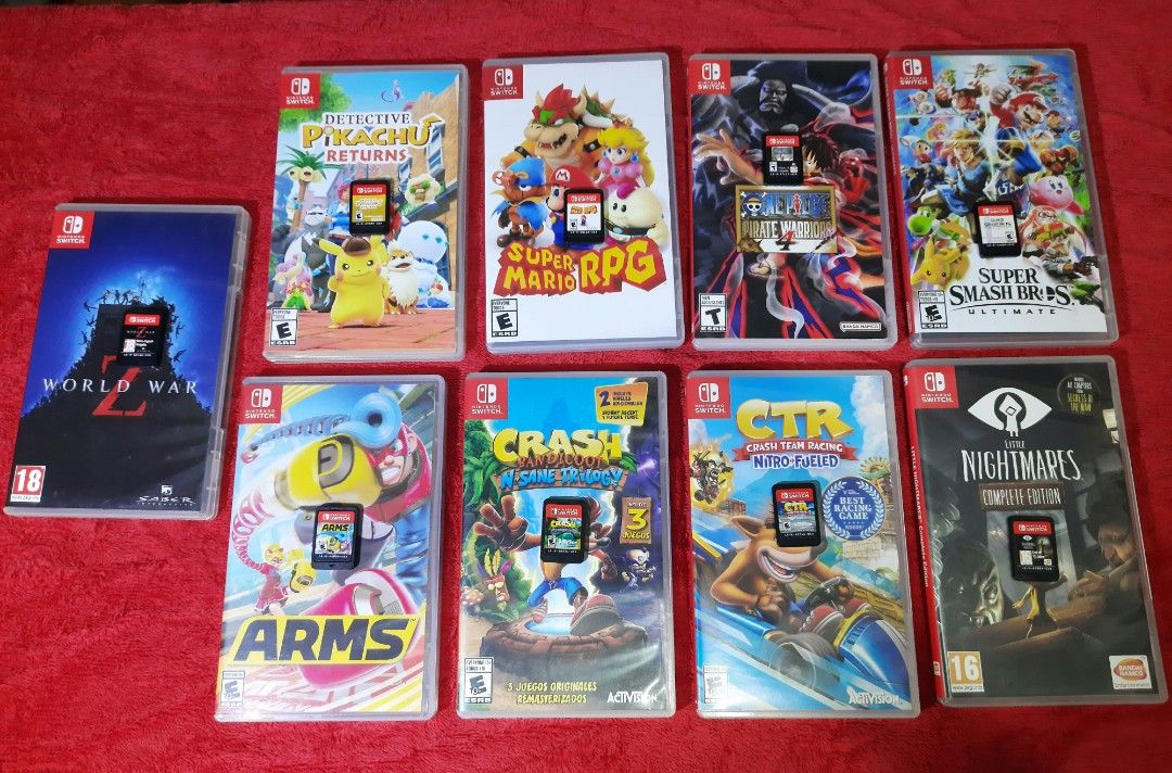 Nintendo switch gamess (Category: Nintendo) located in Quezon City. Submitted by ZeldaMACcloud (Listing ID 1468513117, Image 1). Description: Nintendo SWITCH gamess fix Priced DETECTIVE PIKACHU RETURNS - 1,600 SUPER MARIO RPG - 1,700 ONE PIECE PIRATE 4 - 1,300 SUPER SMASH BROS ULTIMATE - 1,700 WORLD WAR Z - 1,300 ARMS - 1,500 CRASH BANDICOOT TRILOGY - 1,300 CTR NITRO FUELED RACING - 1,200 LITTLE NIGHTMARE - 1,300 all good working meet up or pede 