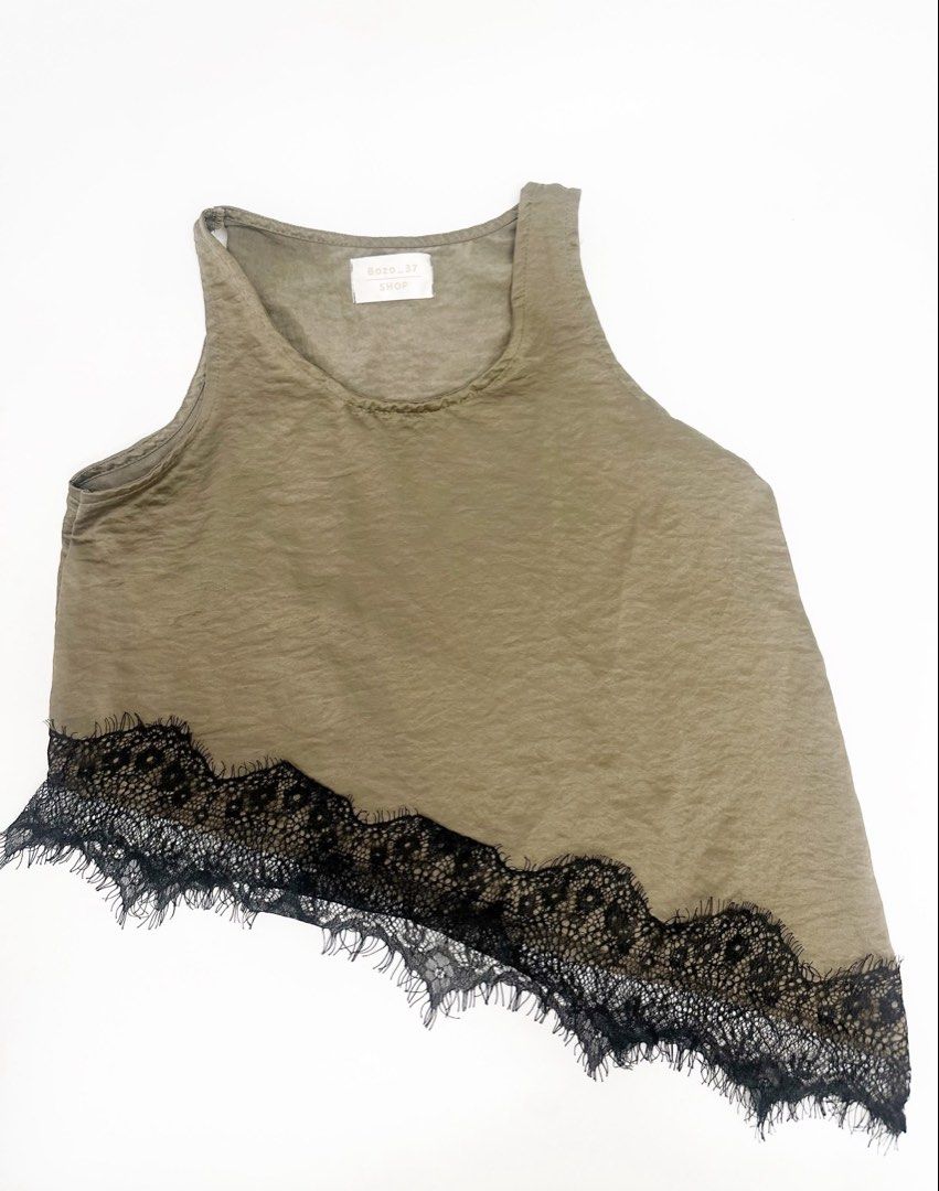 olive green top + skort set (Category: Sets & Coordinates) located in Pasig City. Submitted by h0tsalami (Listing ID 1468557865, Image 3). Description: free size up to 36 bust, 28 waist. 13.5 length.