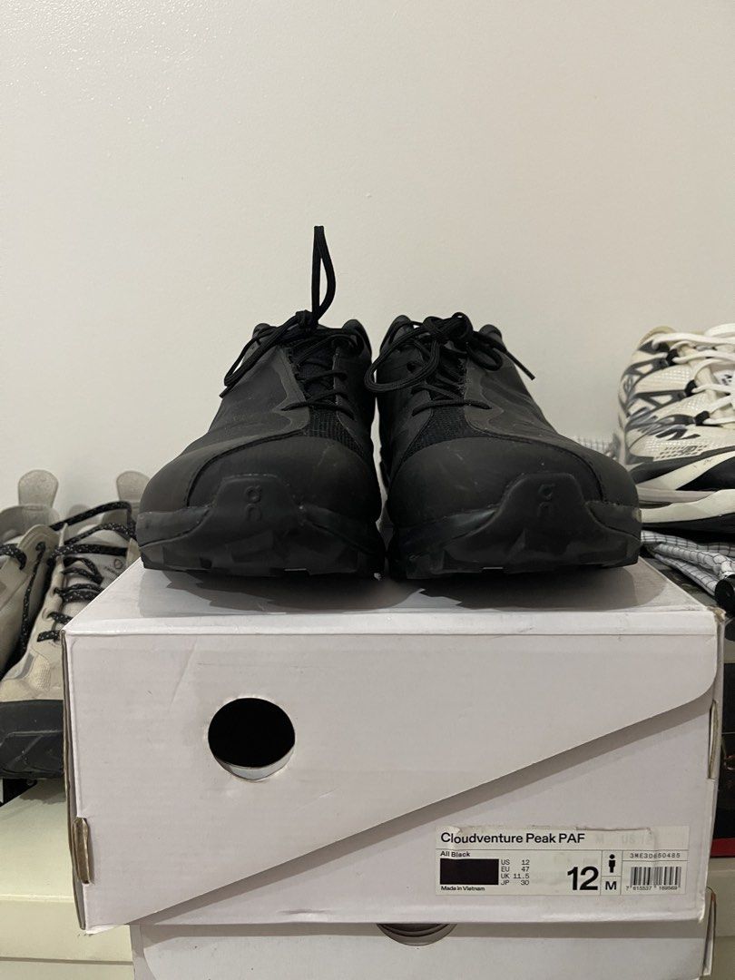 On x PAF cloudventure sz 12 (Category: Sneakers) located in Bacoor. Submitted by ecarando (Listing ID 1468685897, Image 1). Description: For sale On x PAF Cloudventure sz 12 Complete with box Pay via gcash BPI Maya Pick up at landers Arca South or ship/lalamove you handle the fees .
