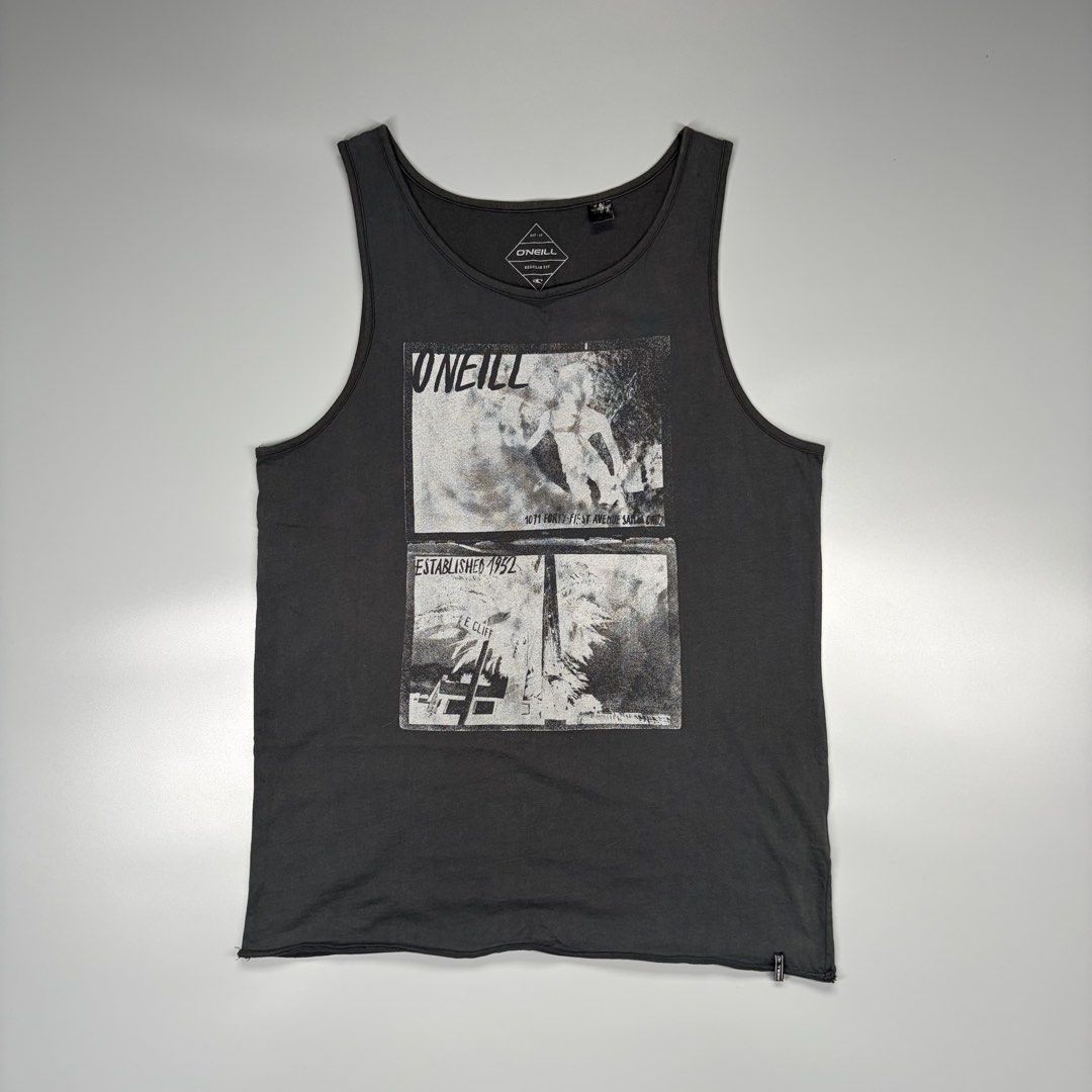 Oneill Tanktop (Category: Activewear) located in Cavite. Submitted by onebeancent (Listing ID 1468599580, Image 1). Description: Size: Medium Dimension: 19.5" Width 28" Length Color: Charcoal Grey Color Rate: 10/10 Issue: None Condition: Excellent Price: 400php Additional Shipping Fee (J&T Small Pouch) 75php Luzon 100php visayas 120php mindanao.