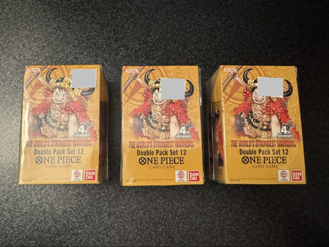 [OP-17] Douple Pack Set 12 (Sealed) (Category: Card Boxes & Cases) located in Las Pinas. Submitted by echoy01 (Listing ID 1468659077, Image 1). Description: WTS One Piece Double Pack Set 12 3 Pieces available. Las Piñas area meetup / pickup. Grab / Lalamove.