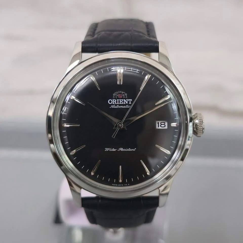 Orient Bambino 38mm RA-AC0M02B (Category: Luxury Watches) located in Manila. Submitted by seikowatchfactory (Listing ID 1468538682, Image 3). Description: Model: RA-AC0M02B Price: 11500 pesos Specifications: Caliber F6724 Automatic Movement 40 hours Power Reserve 22 Jewels Case Material: Stainless Steel Case Diameter: 38.4mm Case Thickness: 12.5mm 30m Water Resistance Mineral Glass Leather Strap Weight: 54g Seller is Authorized Dealer of Japanese